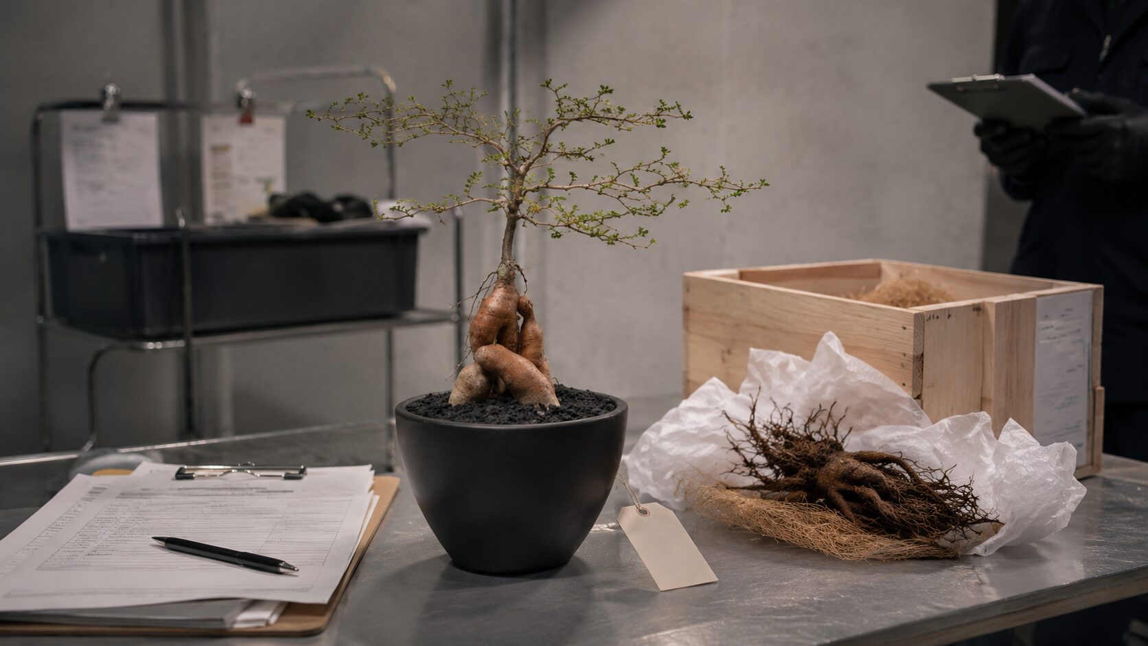 CITESの書類や植物検疫を受けるオペルクリカリア・パキプス