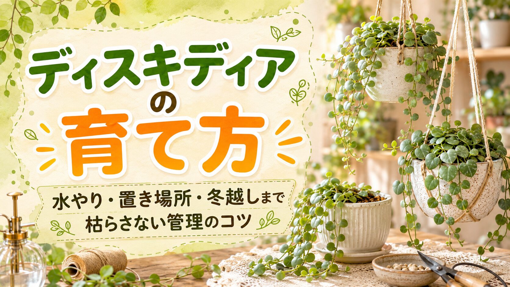 ディスキディアの育て方と水やり・置き場所・冬越しのコツを紹介するアイキャッチ画像