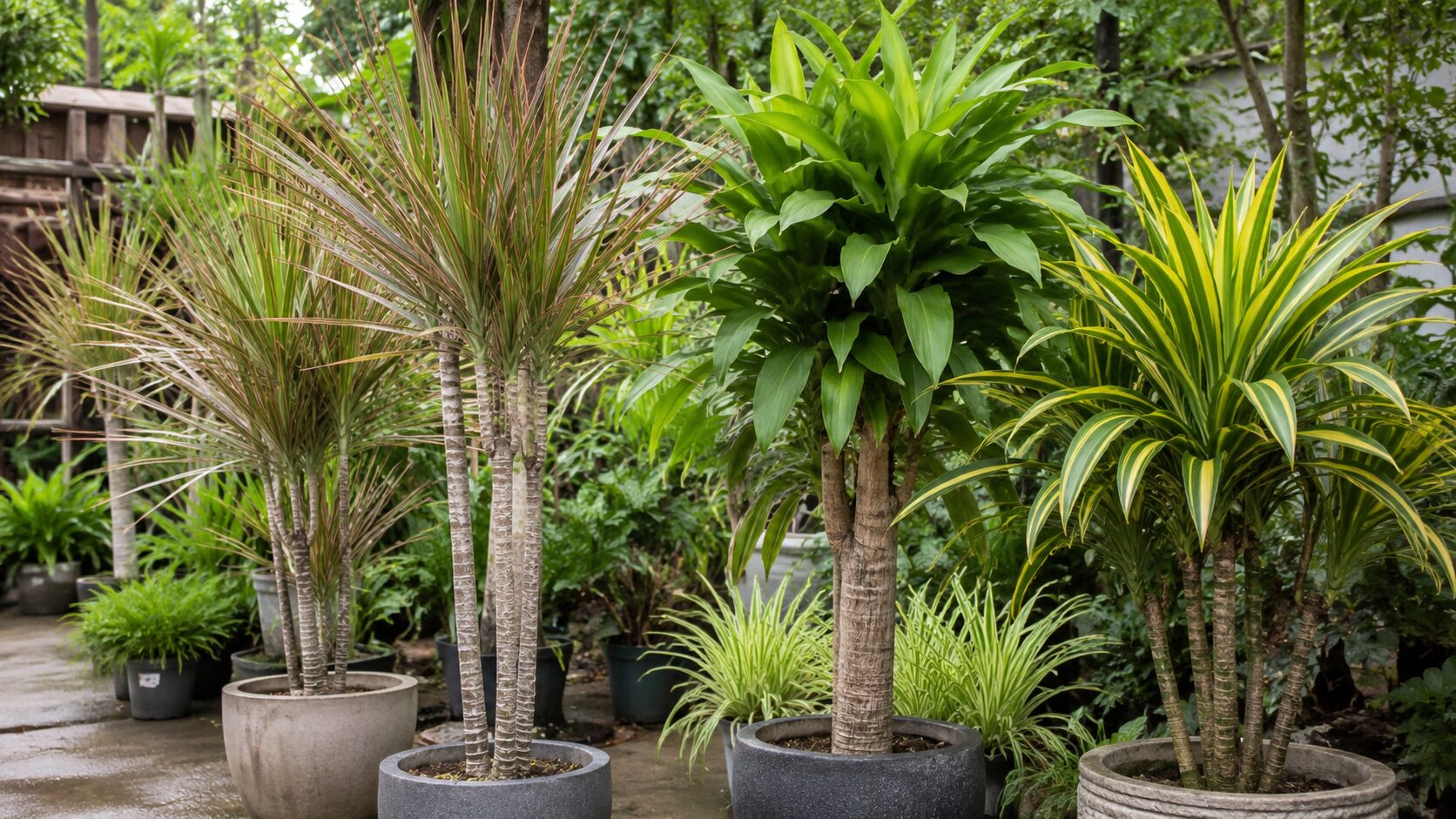 地植えに向く種類を比較できる複数のドラセナ